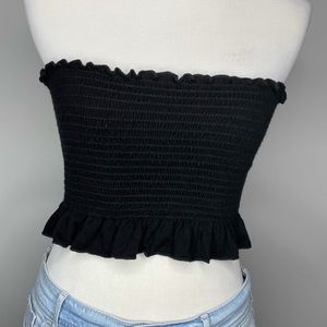 Forever 21 black smocked tube top size small